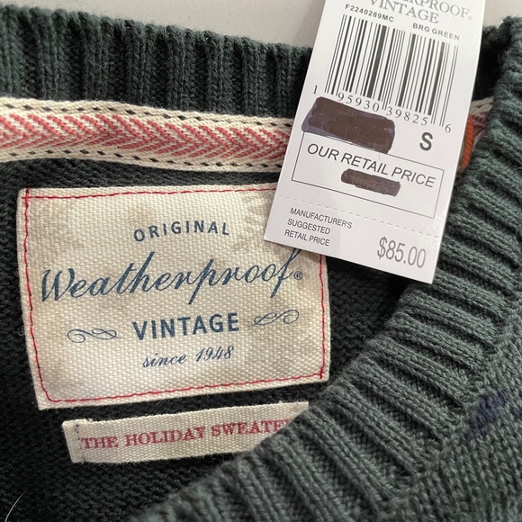 Weatherproof 100% Cotton 'The Holiday Sweater' Dark Green, Navy Blue Small - Picture 12 of 12
